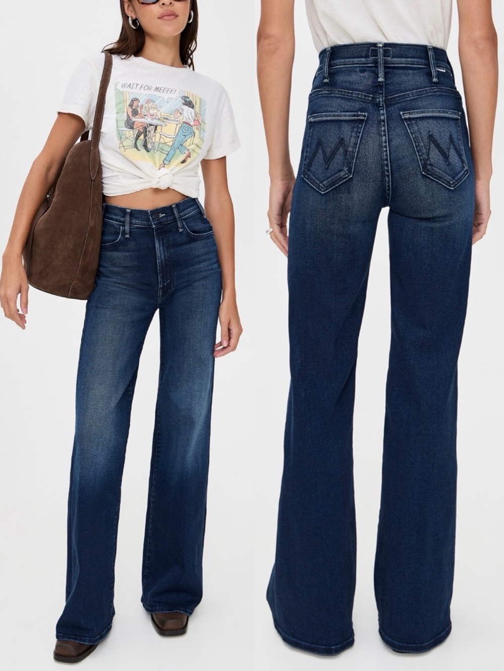 MOTHER Hustler Roller Sneak Jeans Heirloom Blue Size 25 EUC